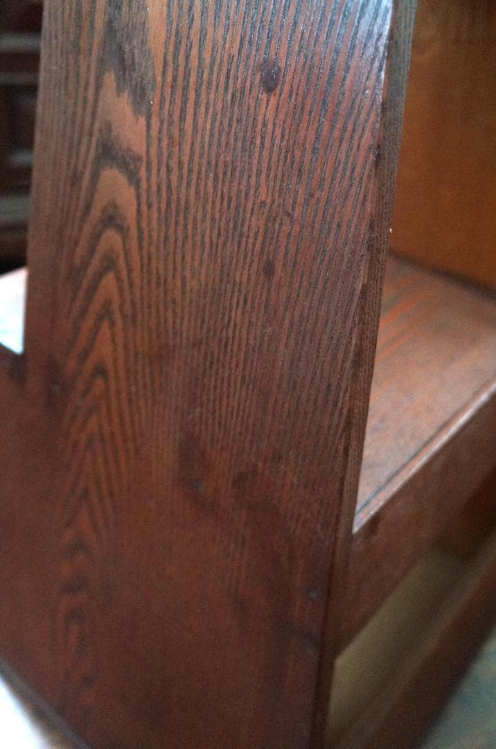 昭和レトロ・木製・踏み台・階段・2段・飾り台・ディスプレイ台・収納スペース有り