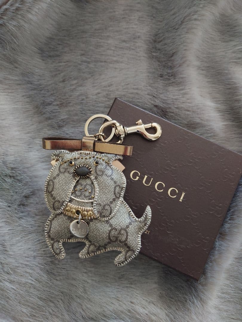 【希少極美品】【GUCCI 】 グッチョリ ブルドッグ キーホルダー チャーム