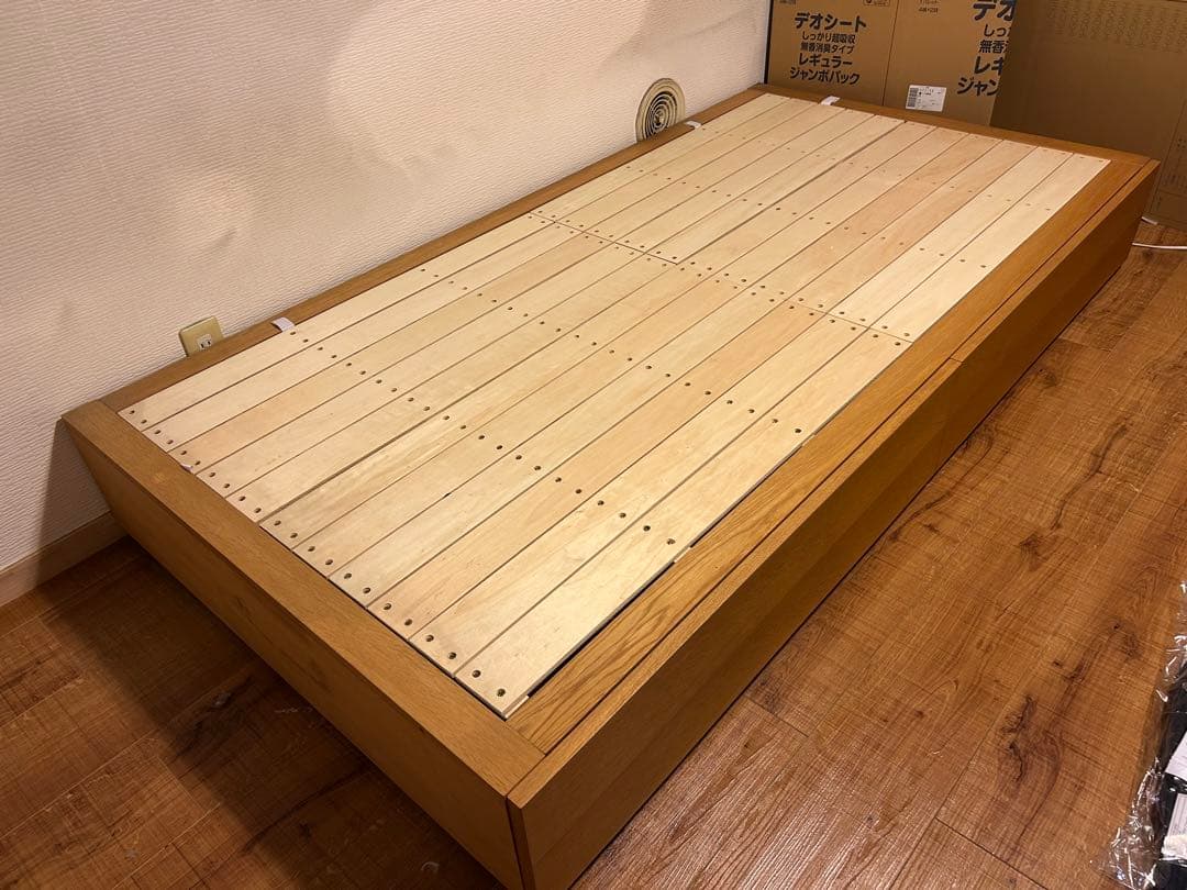無印良品　収納ベッド　シングル　オーク