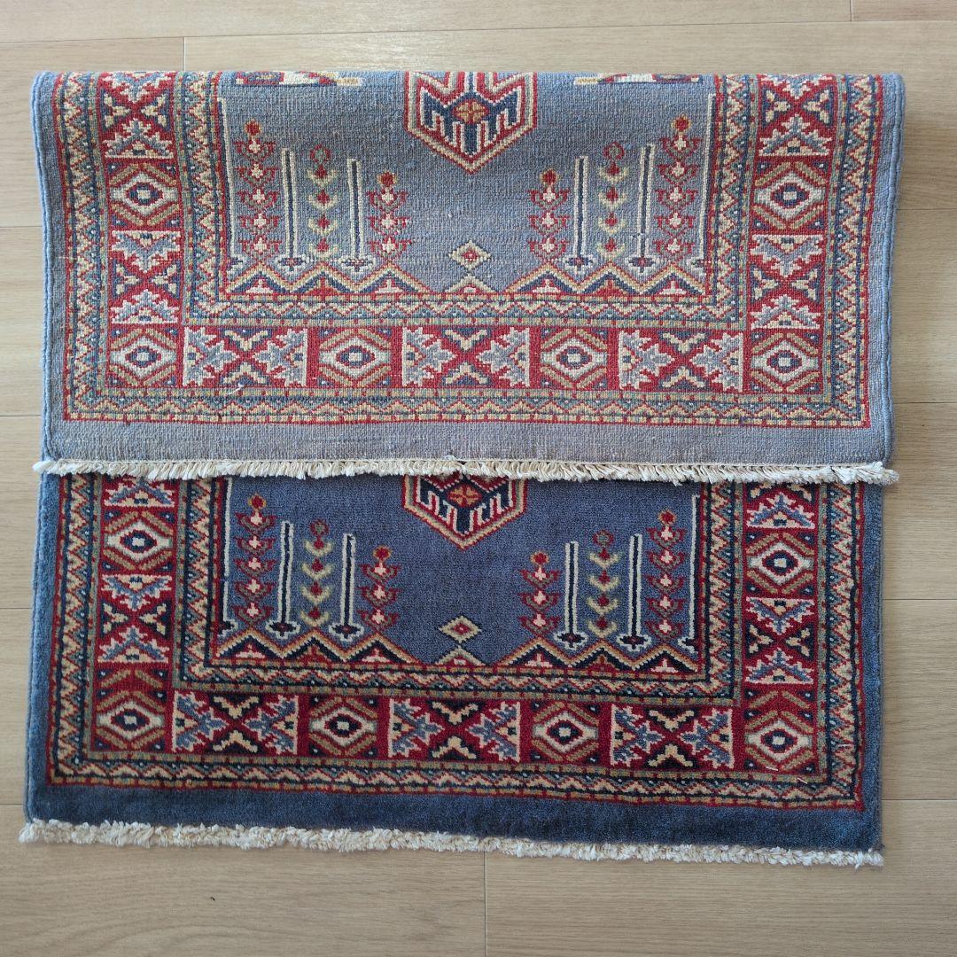 65X91cmパキスタン手織りマット(225)ギャッベ・ペルシャ・じゅうたん