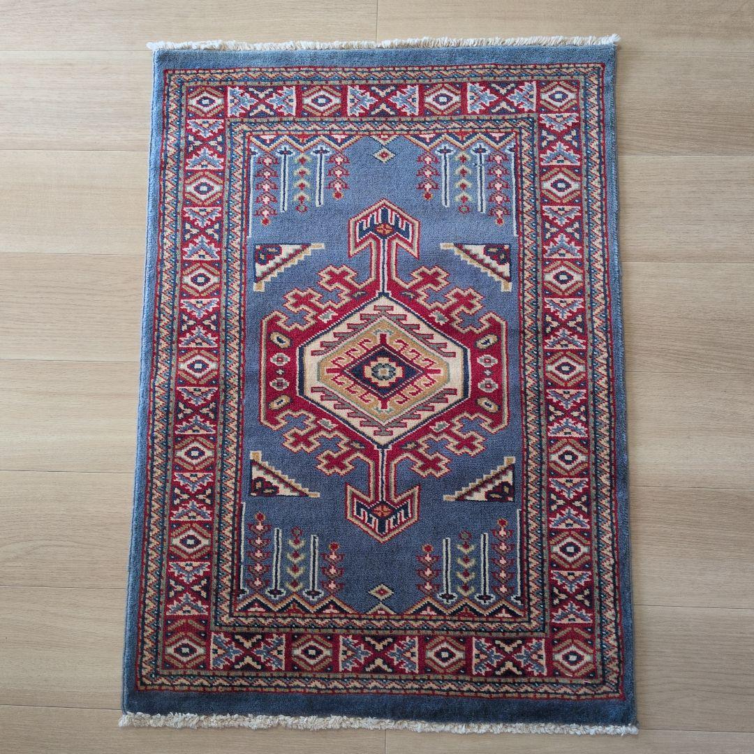 65X91cmパキスタン手織りマット(225)ギャッベ・ペルシャ・じゅうたん