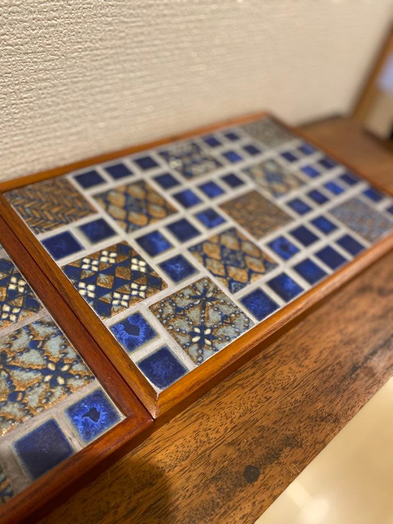 古道具　手仕事 タイルトレイ　タイルトレー