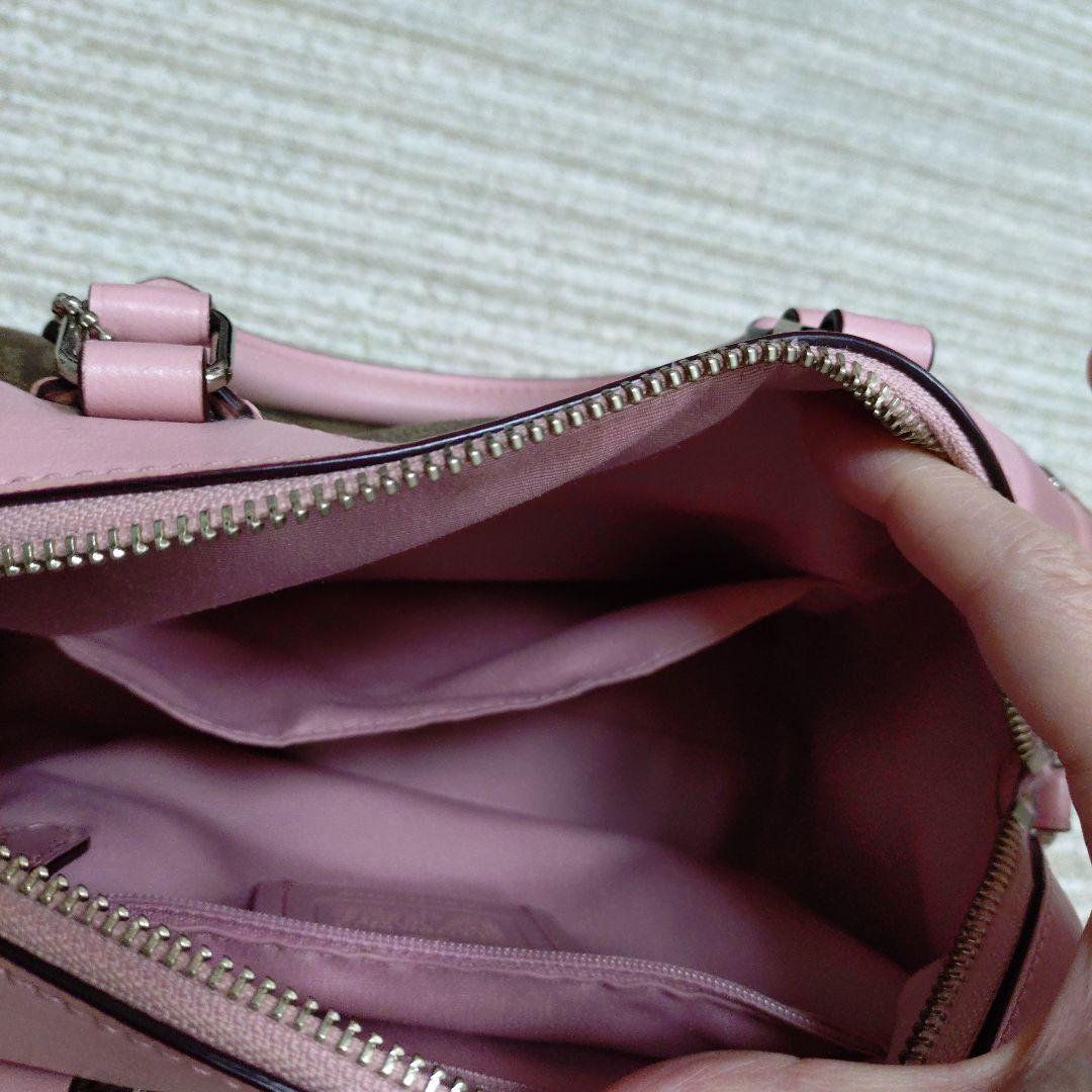 コーチ　COACH ミニボストンバッグ　ピンク　シグネチャー