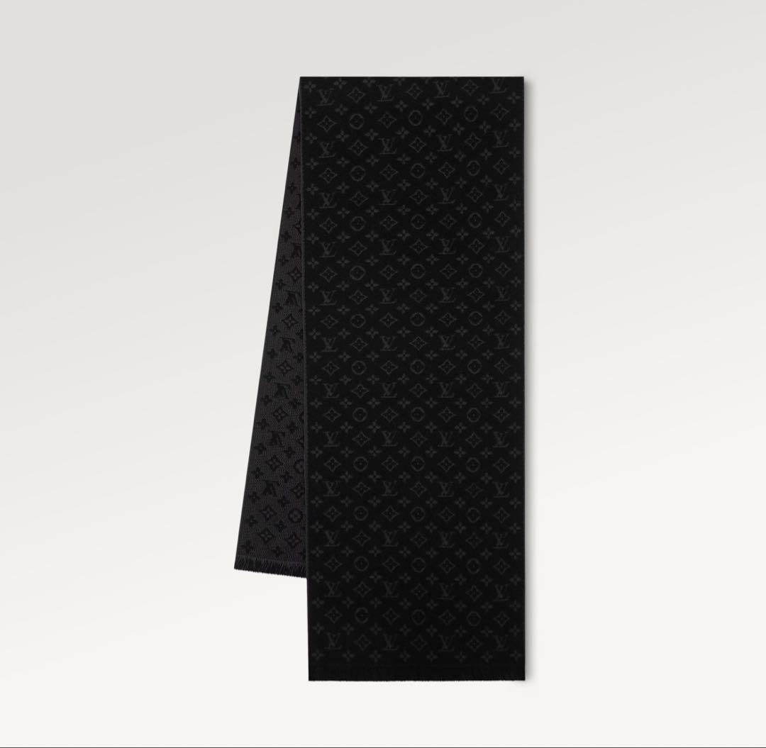 ルイヴィトン　マフラー　モノグラム　黒　ノワール
