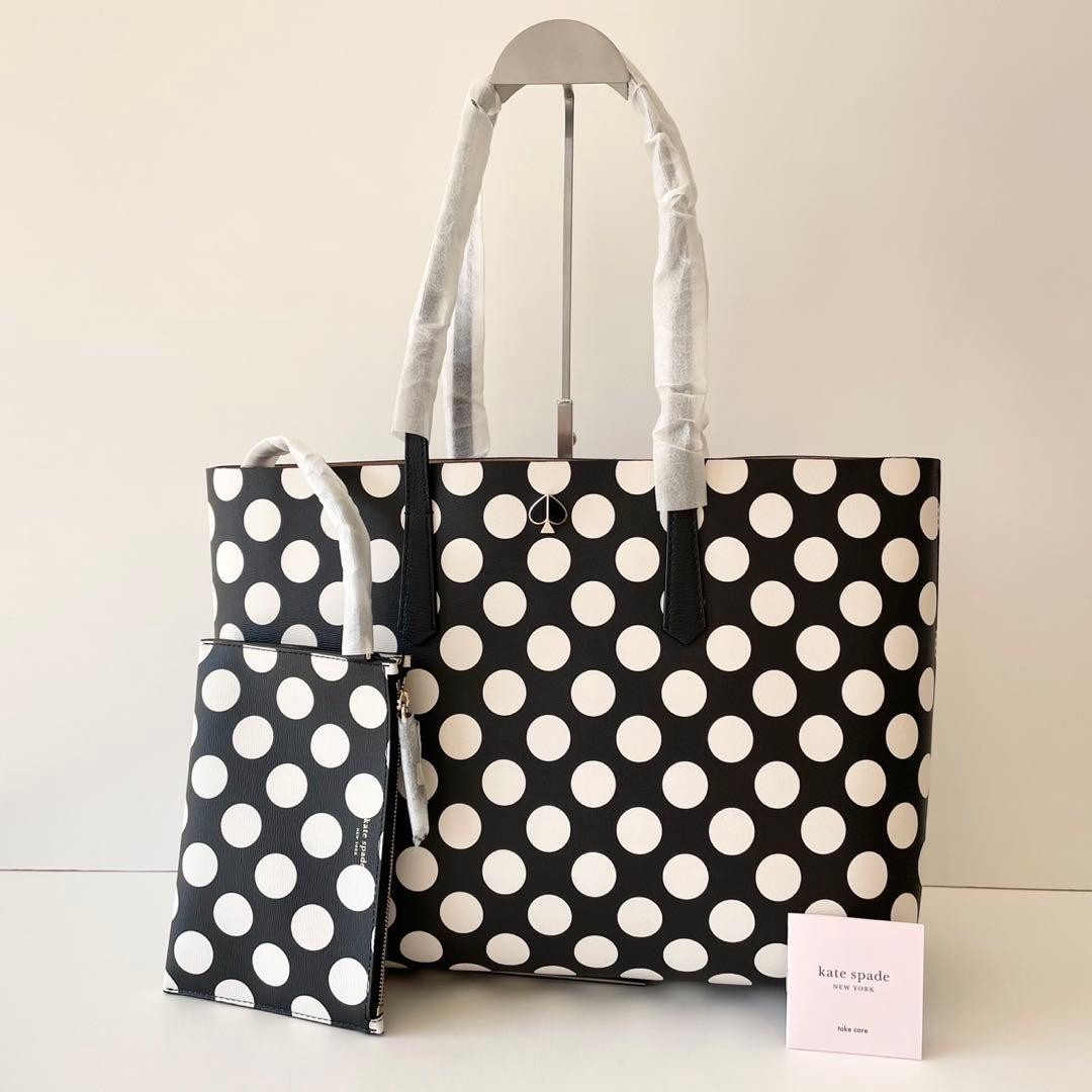 【新品】kate spade トートバッグ ポーチ付き モリー ドット A4