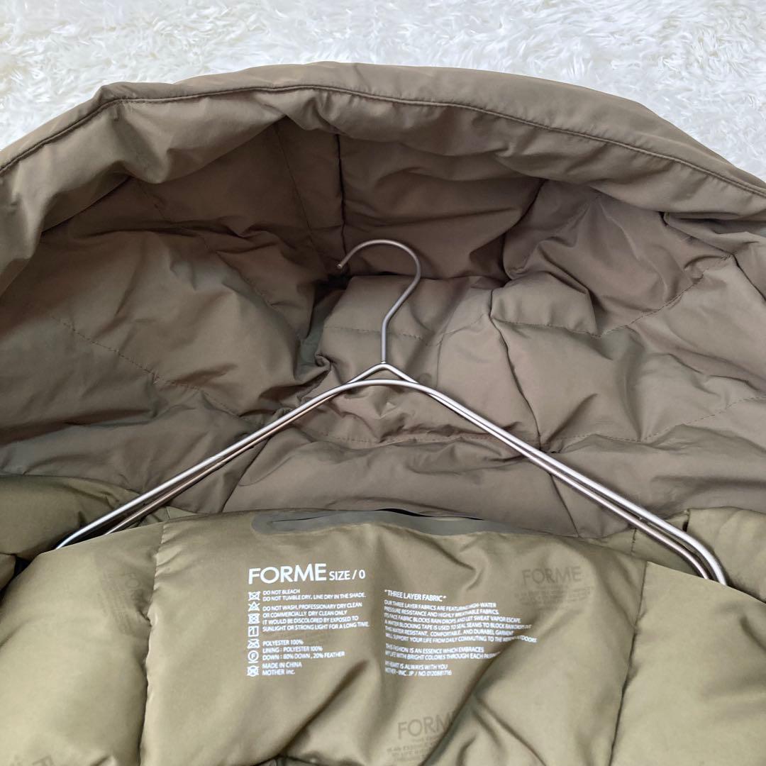 訳あり美品 FORME 東原亜希　ダウンコート　 カーキ 0サイズ　2021AW