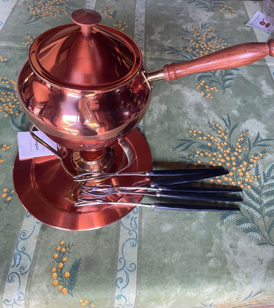 [美品] ポルトガル製　純銅　フォンデュ鍋セット　フォンデュポット