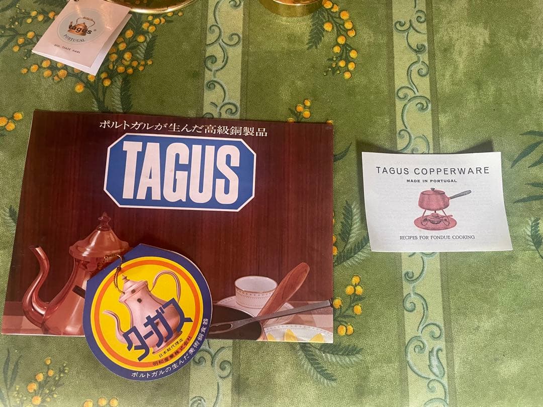 [美品] ポルトガル製　純銅　フォンデュ鍋セット　フォンデュポット