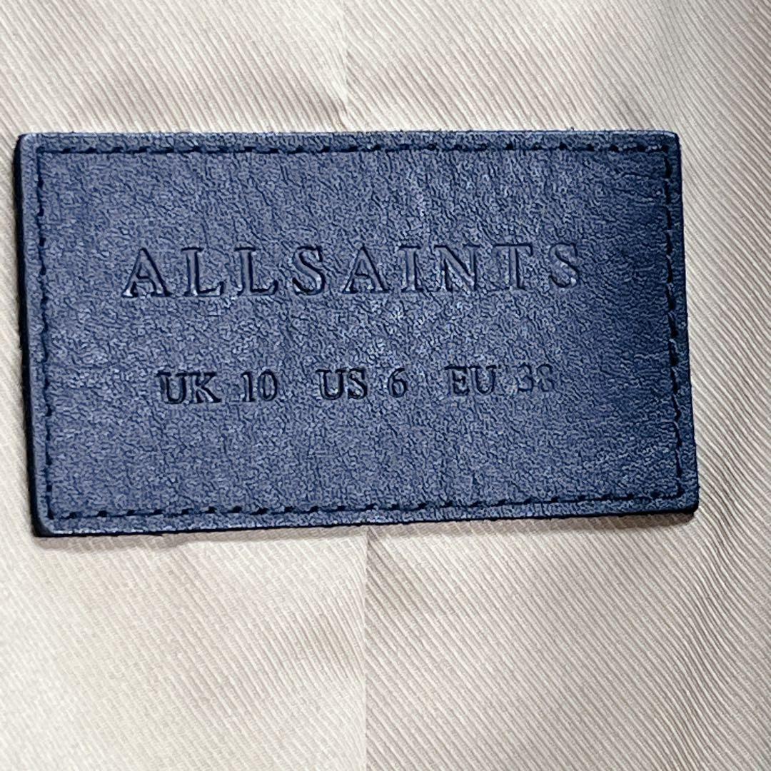 未使用『オールセインツ』ダブルライダース レザージャケット 牛革 キャメル UK