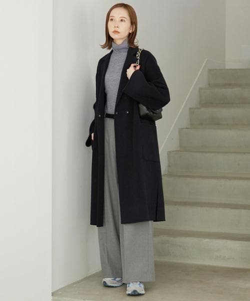 美品✨スローブイエナ　HAMILTONダブルフェイスウールロングコート　F