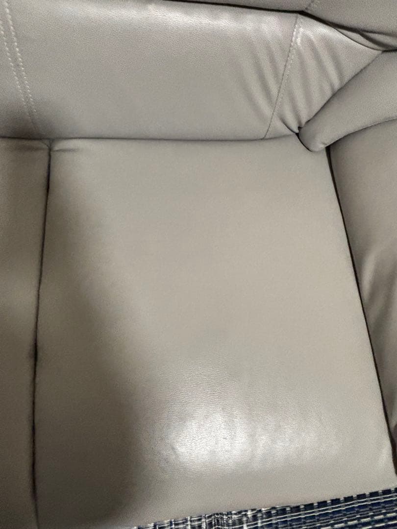 ソファ 2人掛け グレー 合皮 レザー 布製 二人掛け ローソファ Gino