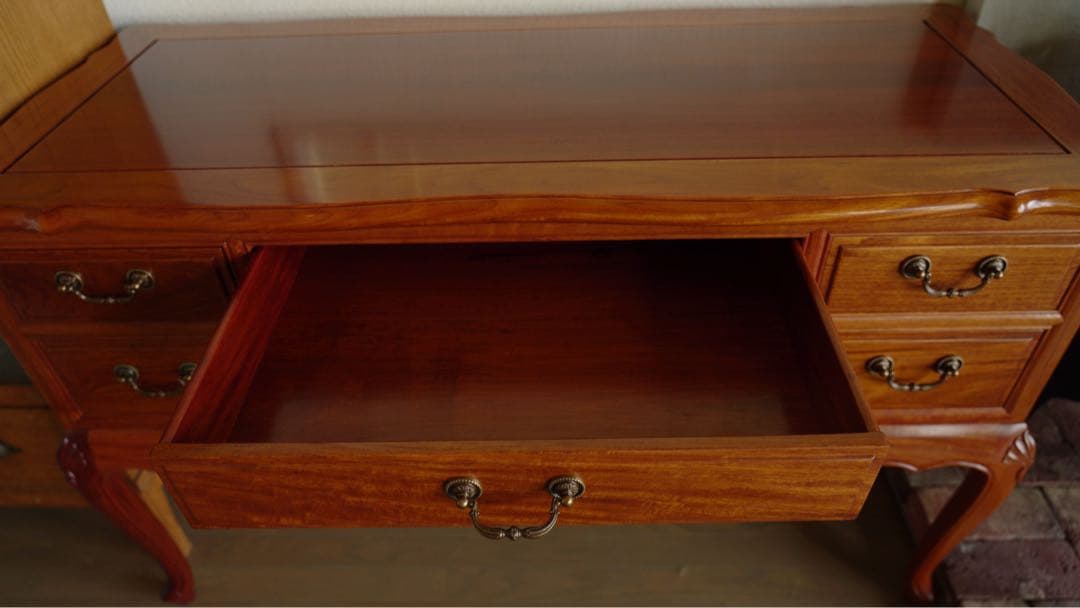 アンティーク　猫脚デスク　テーブル　引出し5杯 ビンテージ　工芸品