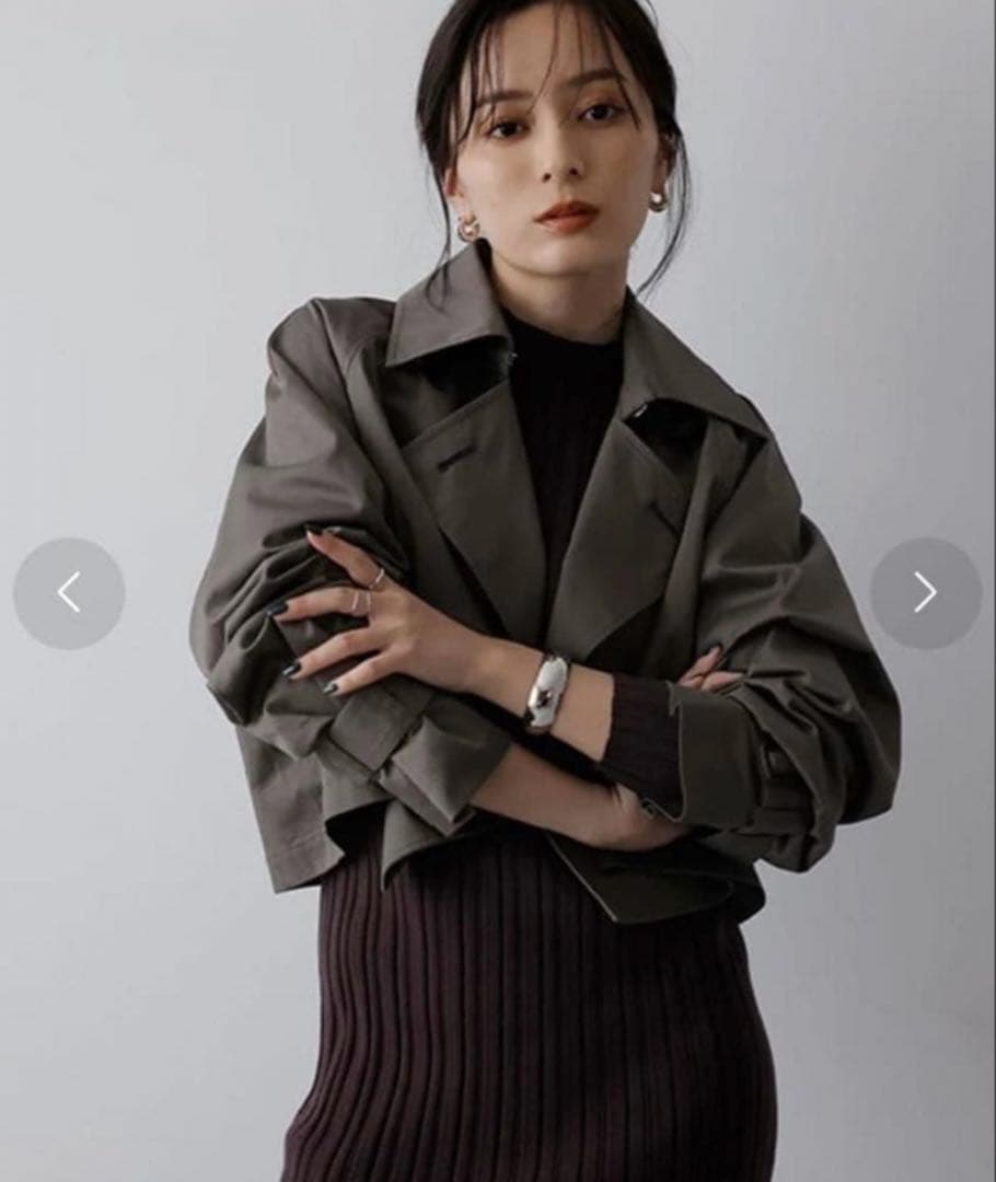 anuans 3wayトレンチコート　チャコールグレイ