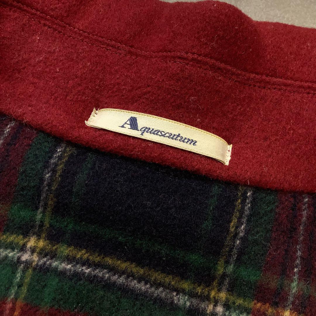 Aquascutum ウール ダッフル コート レッド