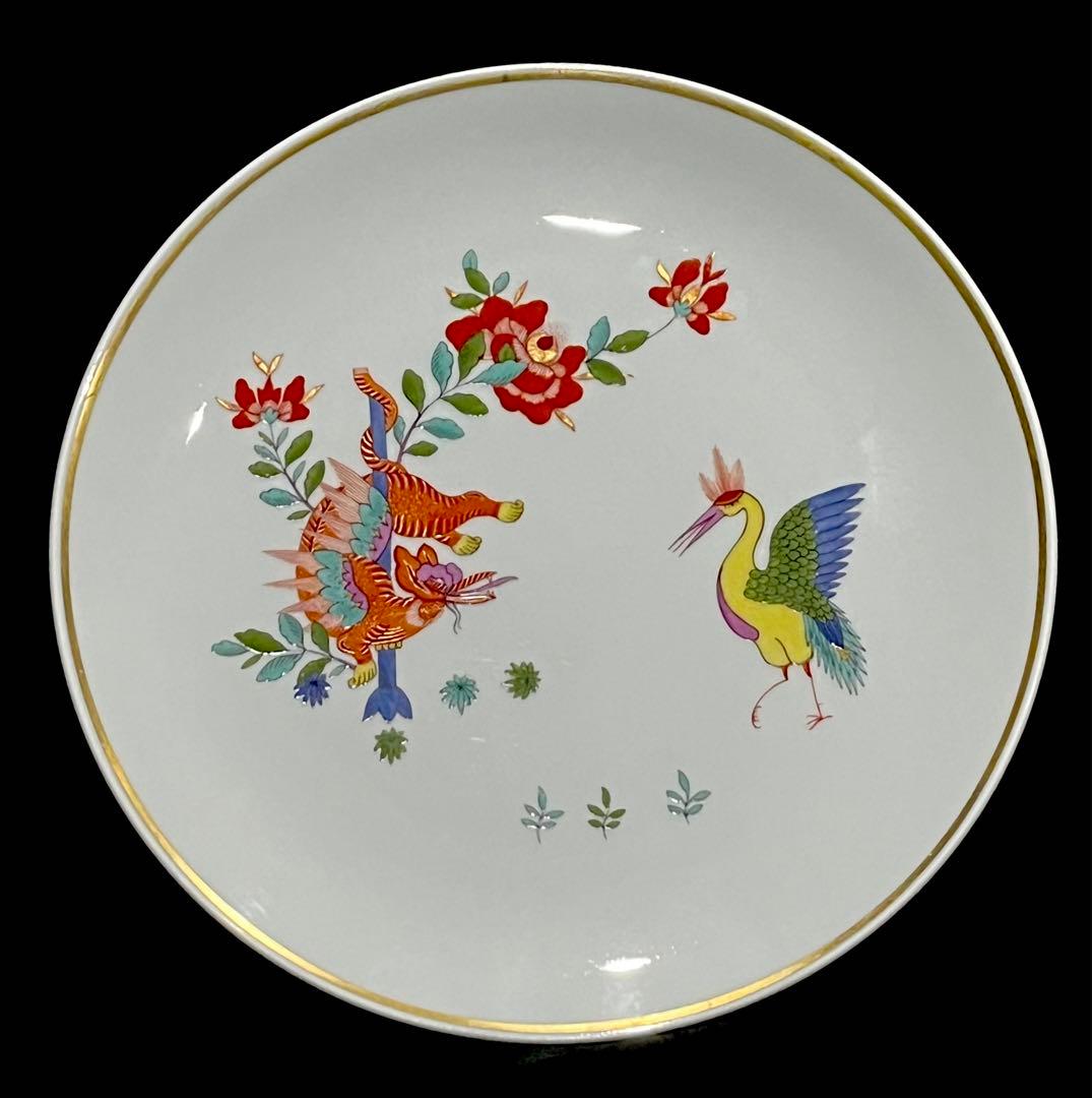 Meissen マイセン/※ 1級品 26cm柿右衛門様式 獅子 鳳凰　飾り皿