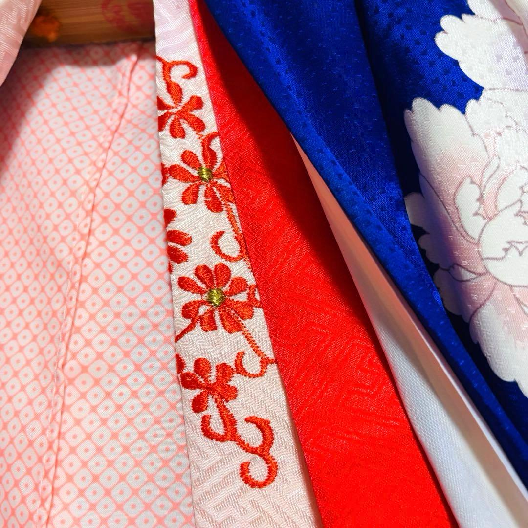 【女の子】 着物 襦袢 2点セット 草花模様 金駒刺繍入り 七五三 7歳