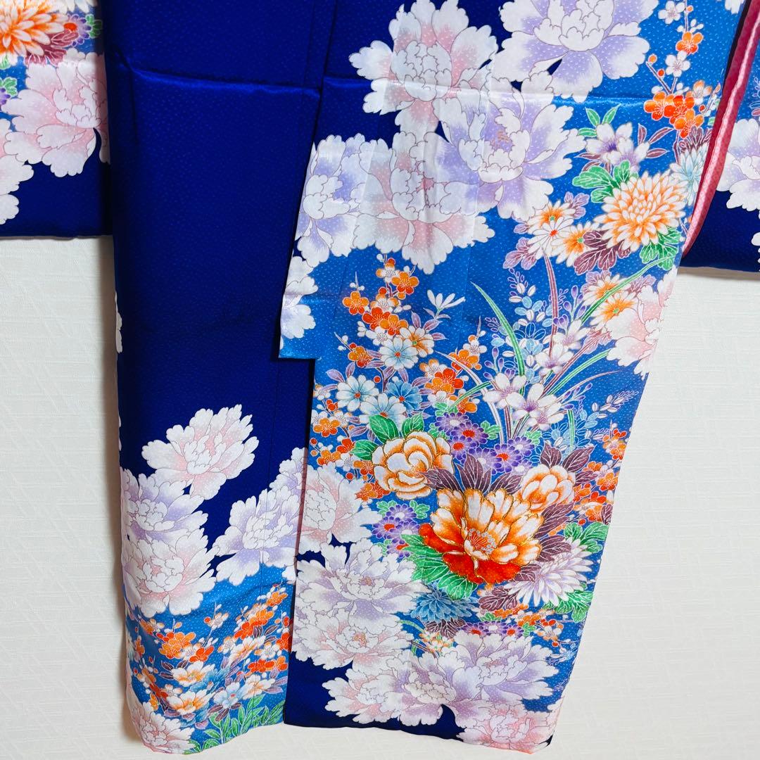 【女の子】 着物 襦袢 2点セット 草花模様 金駒刺繍入り 七五三 7歳