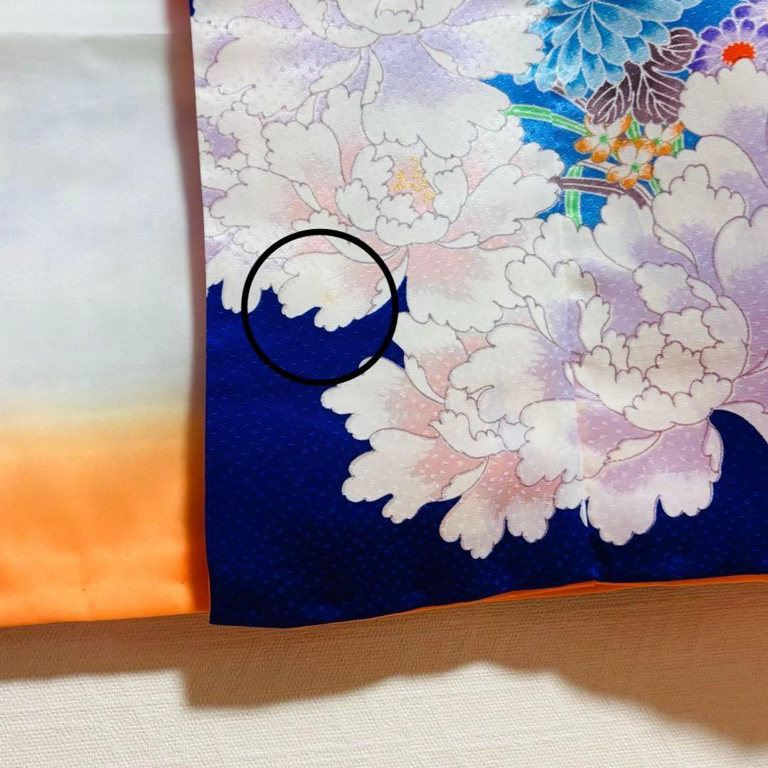 【女の子】 着物 襦袢 2点セット 草花模様 金駒刺繍入り 七五三 7歳