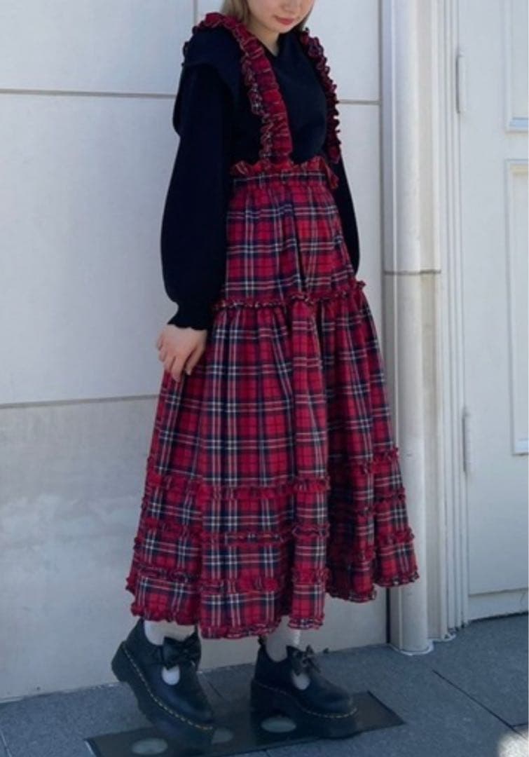 Candy Stripper ホーリーナイトフリルジャンパースカート 赤