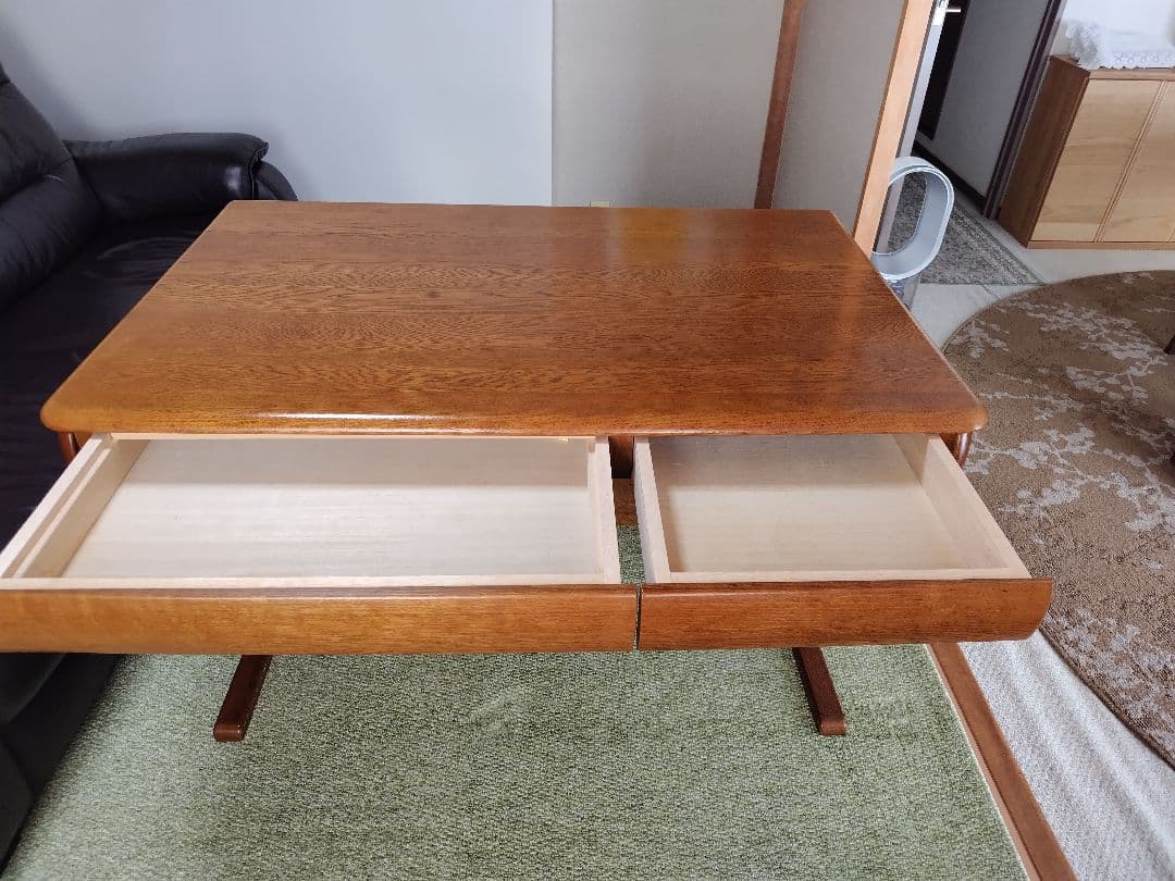 国産 浜本工芸 学習デスク昇降式 袖机２セット　 ①デスク本体