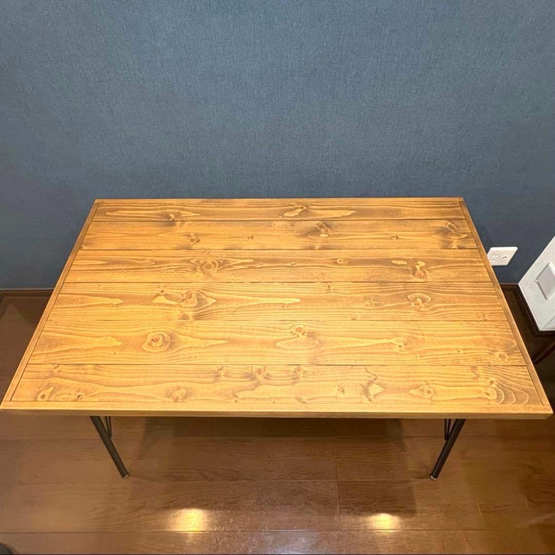 無垢材天板 ダイニングテーブル 幅120 奥行70 4人掛 天然木パイン材