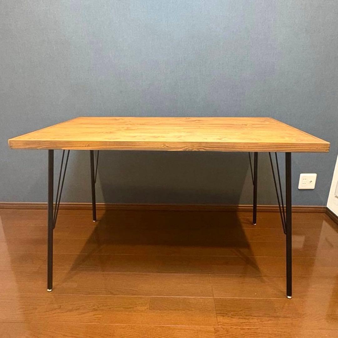 無垢材天板 ダイニングテーブル 幅120 奥行70 4人掛 天然木パイン材