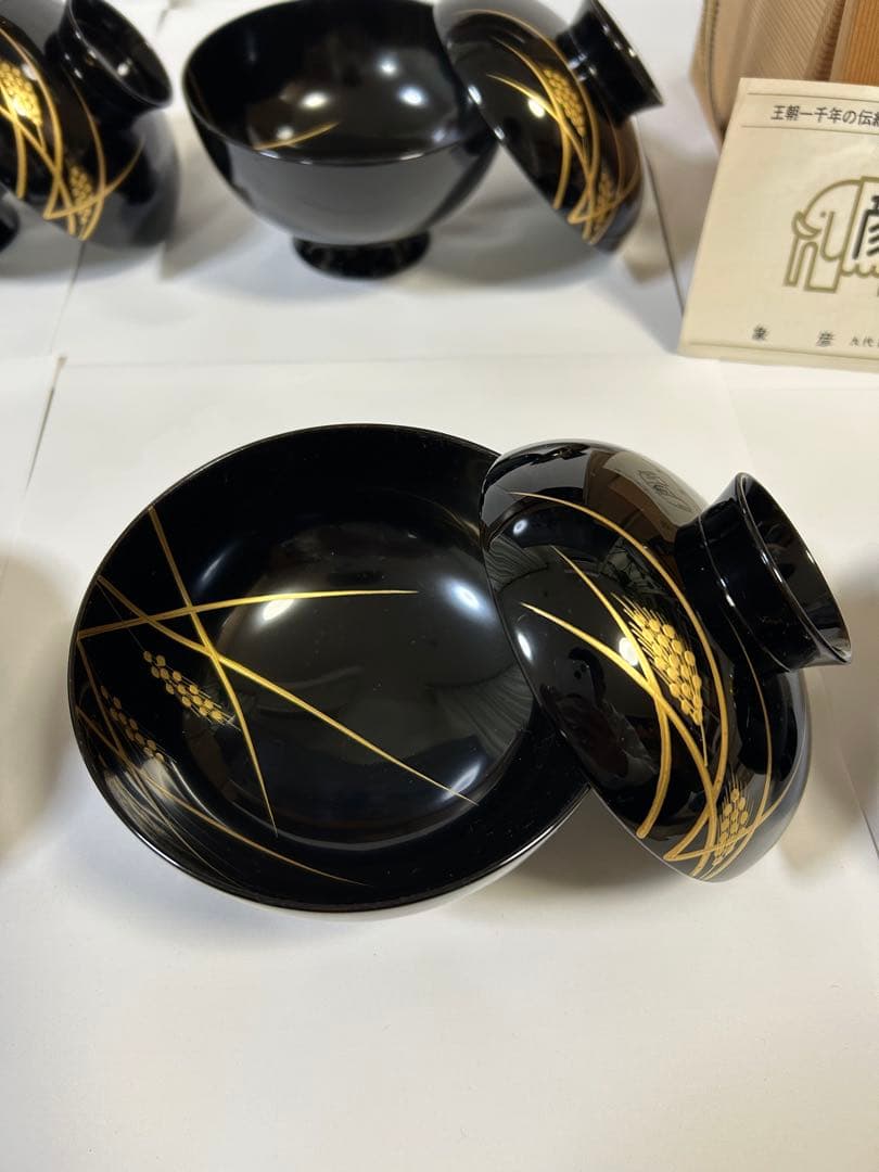 京の漆芸　寛文元年(1661年)創業　象彦　吸い物椀　5客　桐箱入り