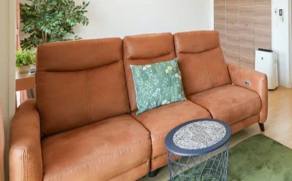 3人掛け 電動 リクライニング ソファ キャメル