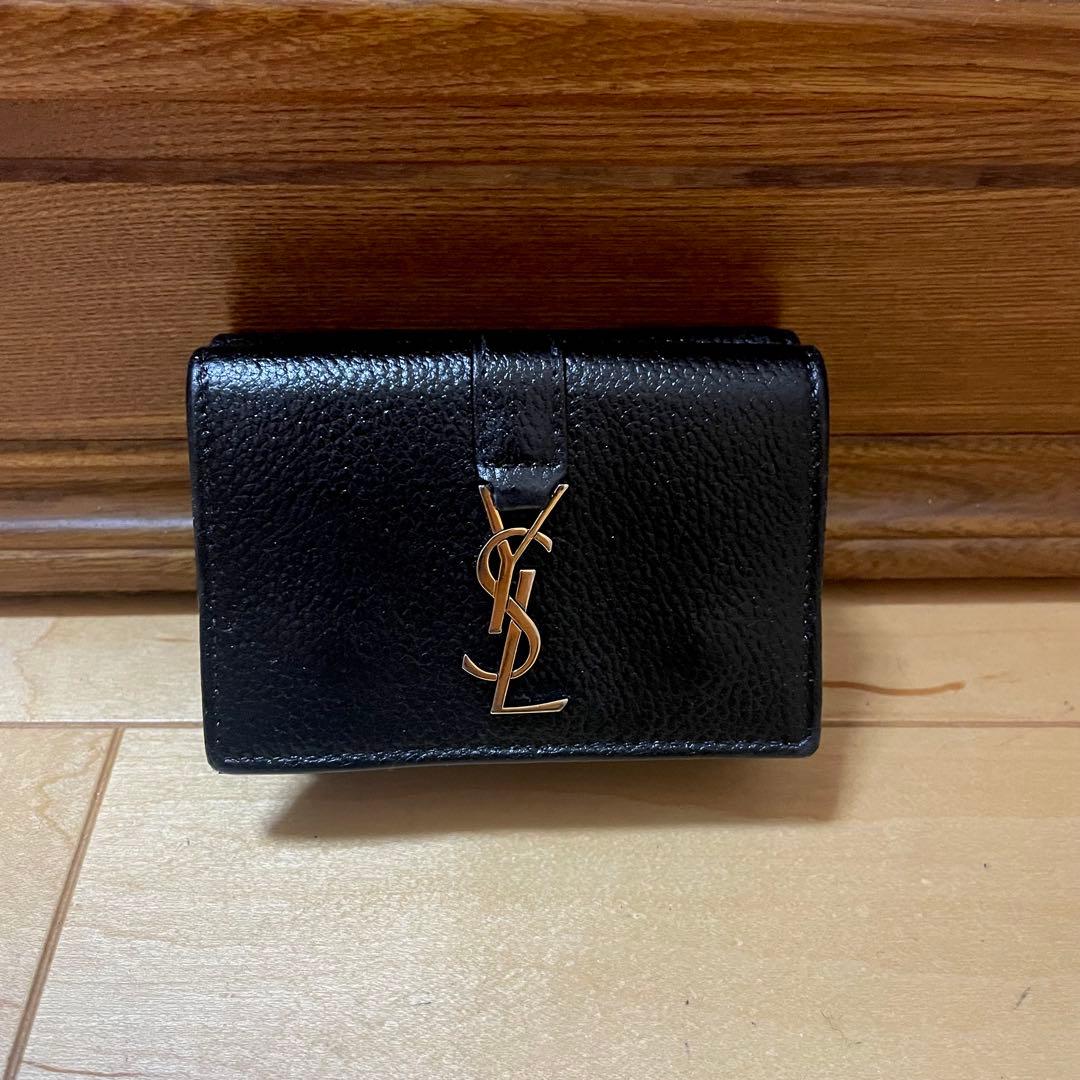 SAINT LAURENT ミニ 三つ折り財布 YSL レザー