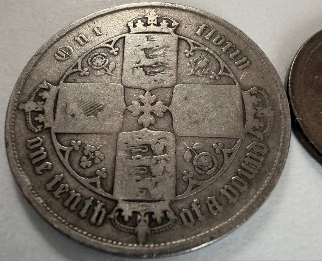 f*i様 英国　ゴシックフローリン 銀貨ヴィクトリア女王