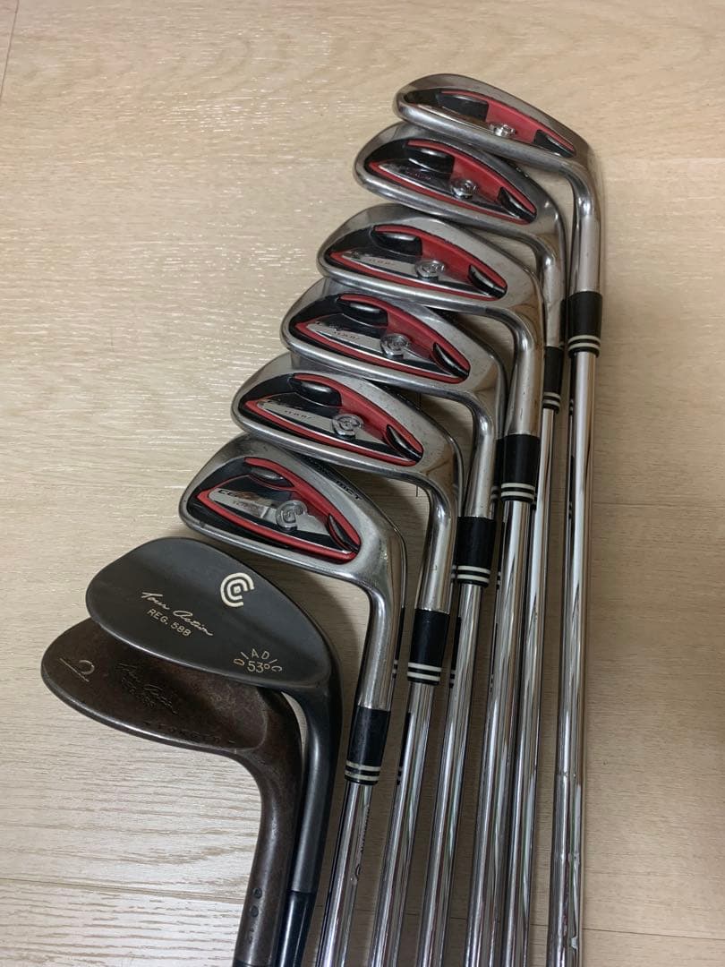 adidas キャディバッグ クラブセット 黒/赤 ストライプデザイン