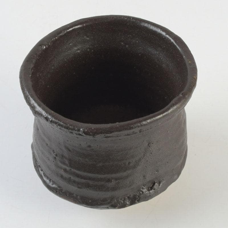 北大路魯山人作　瀬戸焼　瀬戸黒　茶碗　共箱　V　9878