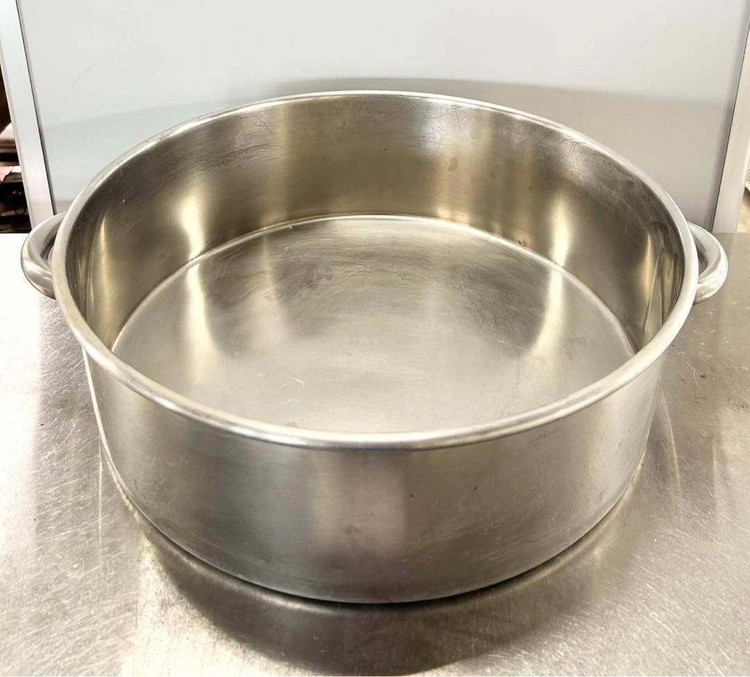 M015 円形鍋 2つのハンドル付 サイズ約直径500高さ163mm 約28L①