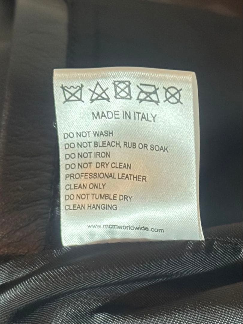 MCM ブラックレザーライダースジャケット