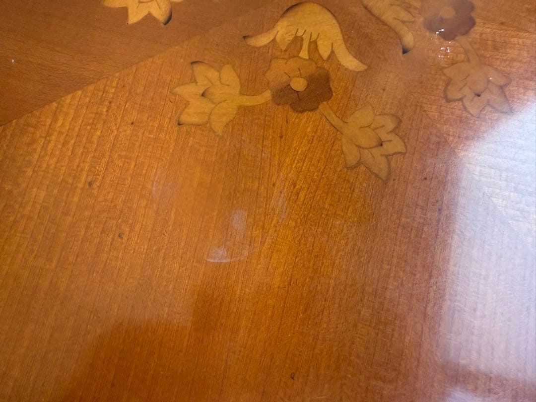 イタリア製 LINEA 象嵌ダイニング ラウンド テーブル 丸 円形 猫脚