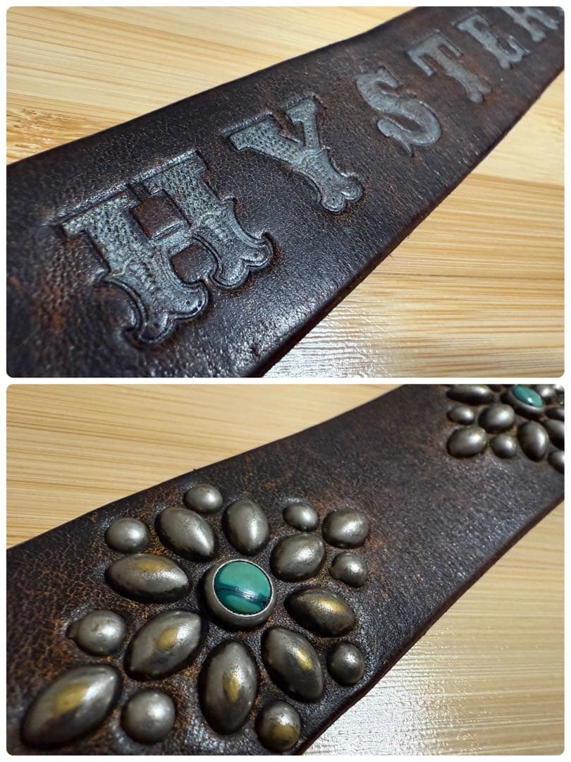 ヒステリックグラマーx オールドスタッズ⭐️ブラック 茶芯⭐️ターコイズストーン⭐️M