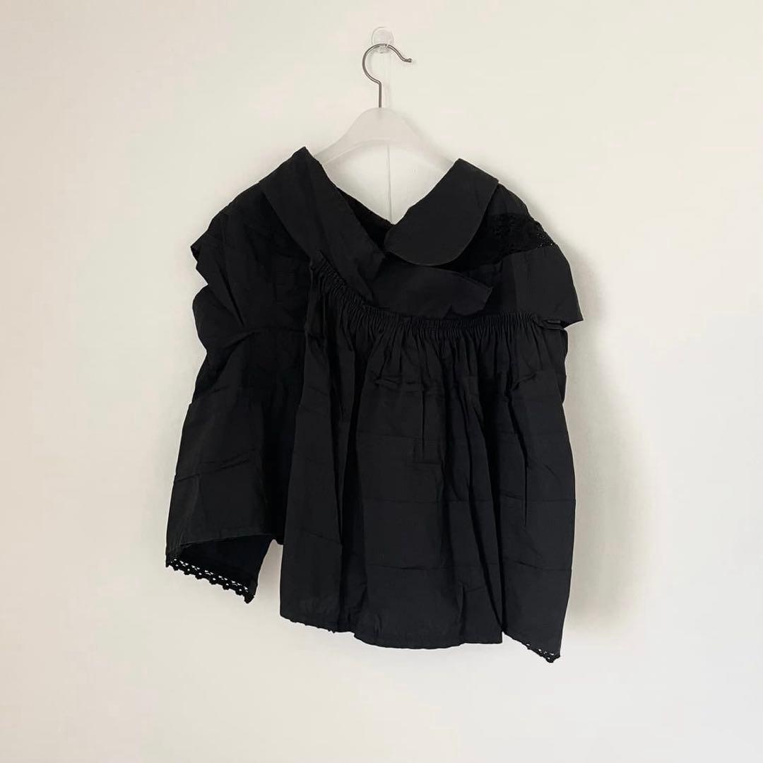 tricot COMME des GARCONSブラックアシンメトリートップス