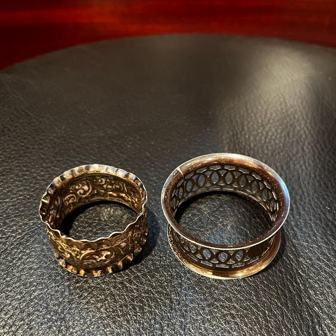 イギリス　純銀製　スターリングシルバー925 ナプキンリング　セット