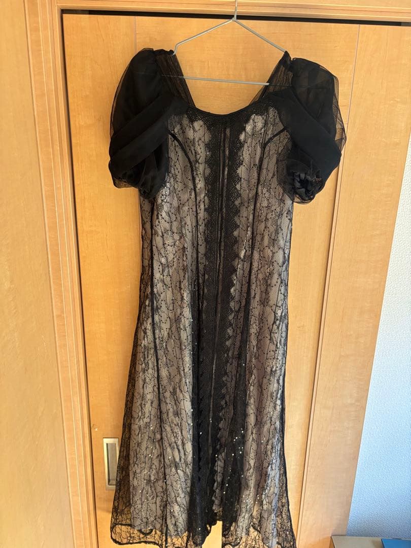 dazzlin チュールベールレースワンピース