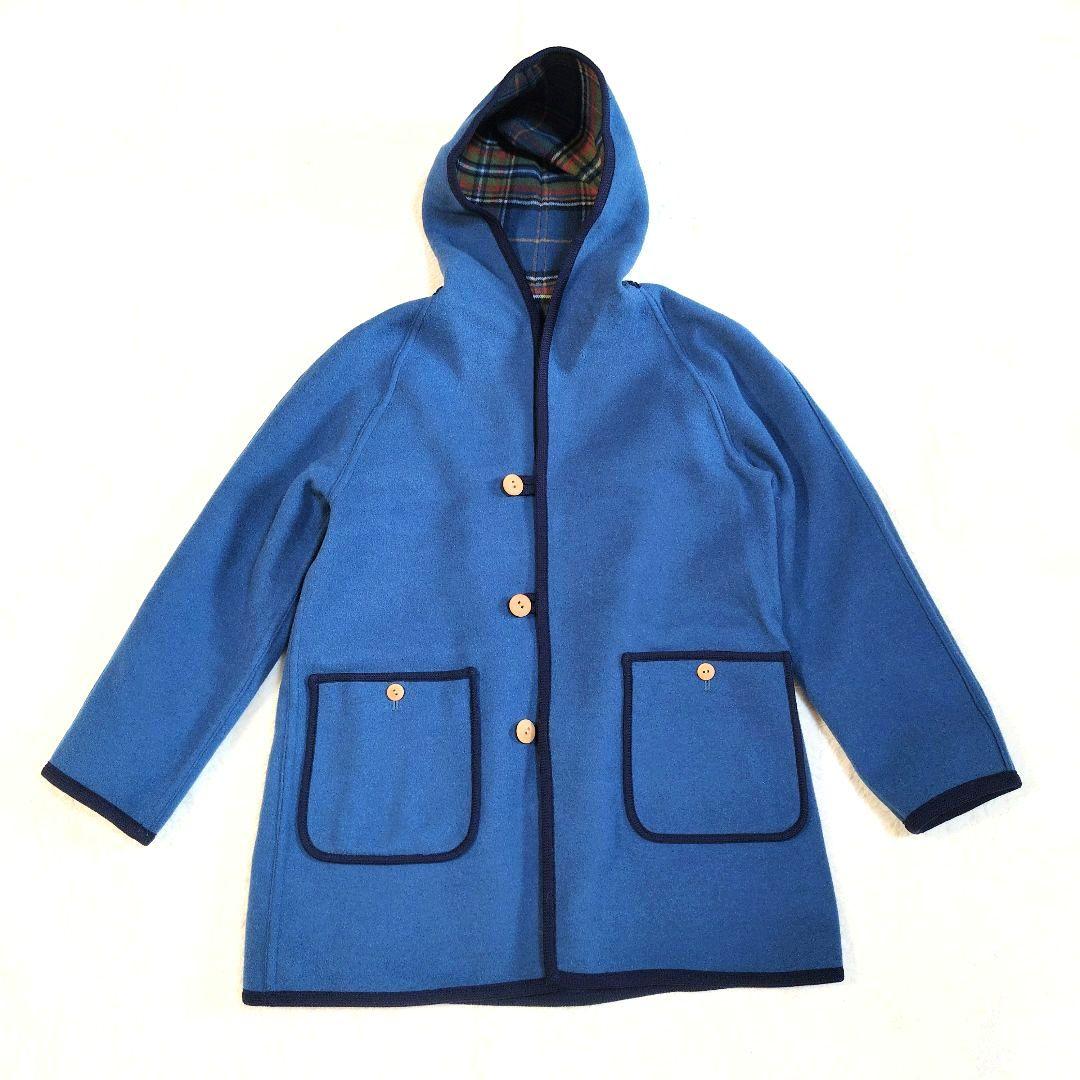 YORKLAND リバーシブル チェック フーデットコート ラグランスリーブ