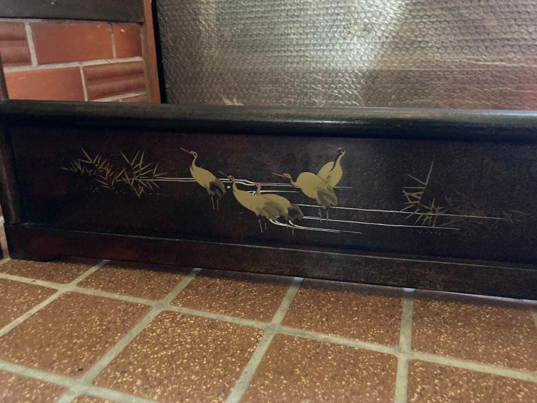 稀少 古道具 当時物 無垢材 木製 衣紋掛け 衣桁 着物掛け 高さ137cm 鶴