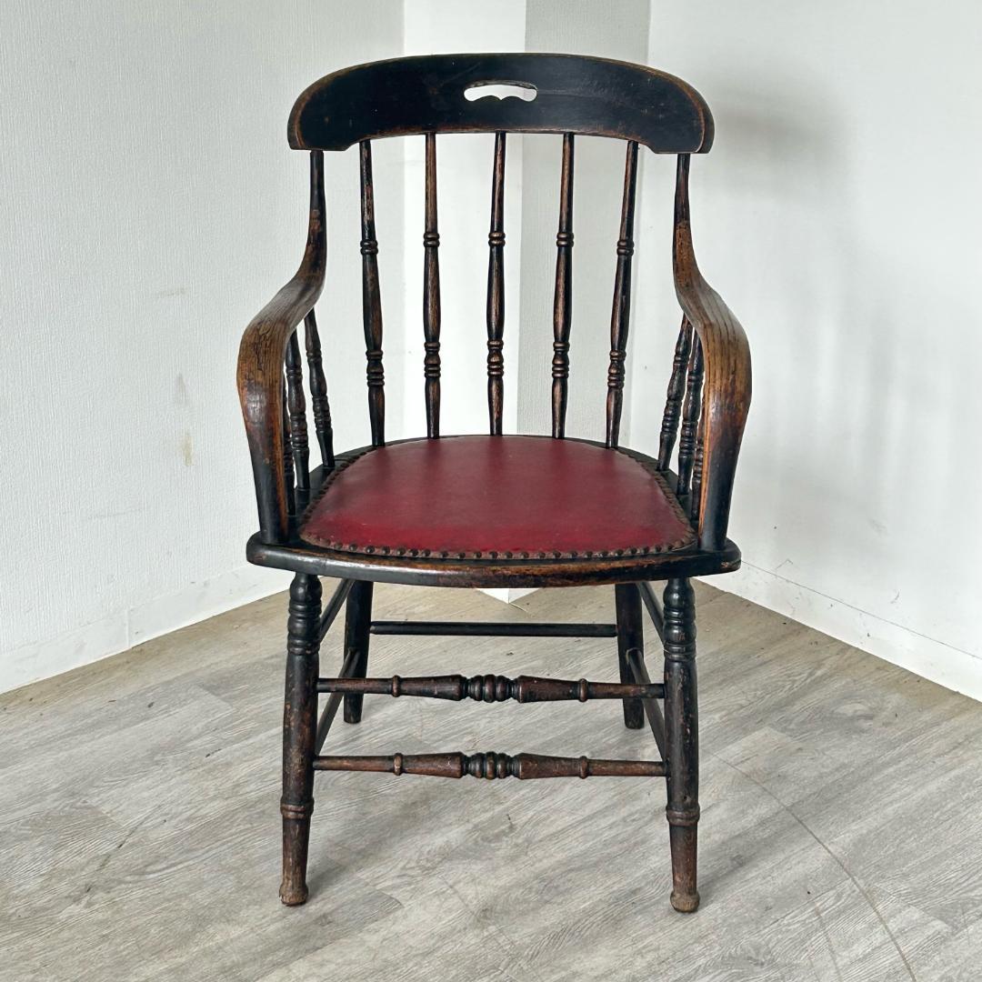 イギリス アンティーク 家具 アーム チェア 1900年頃 椅子 592A