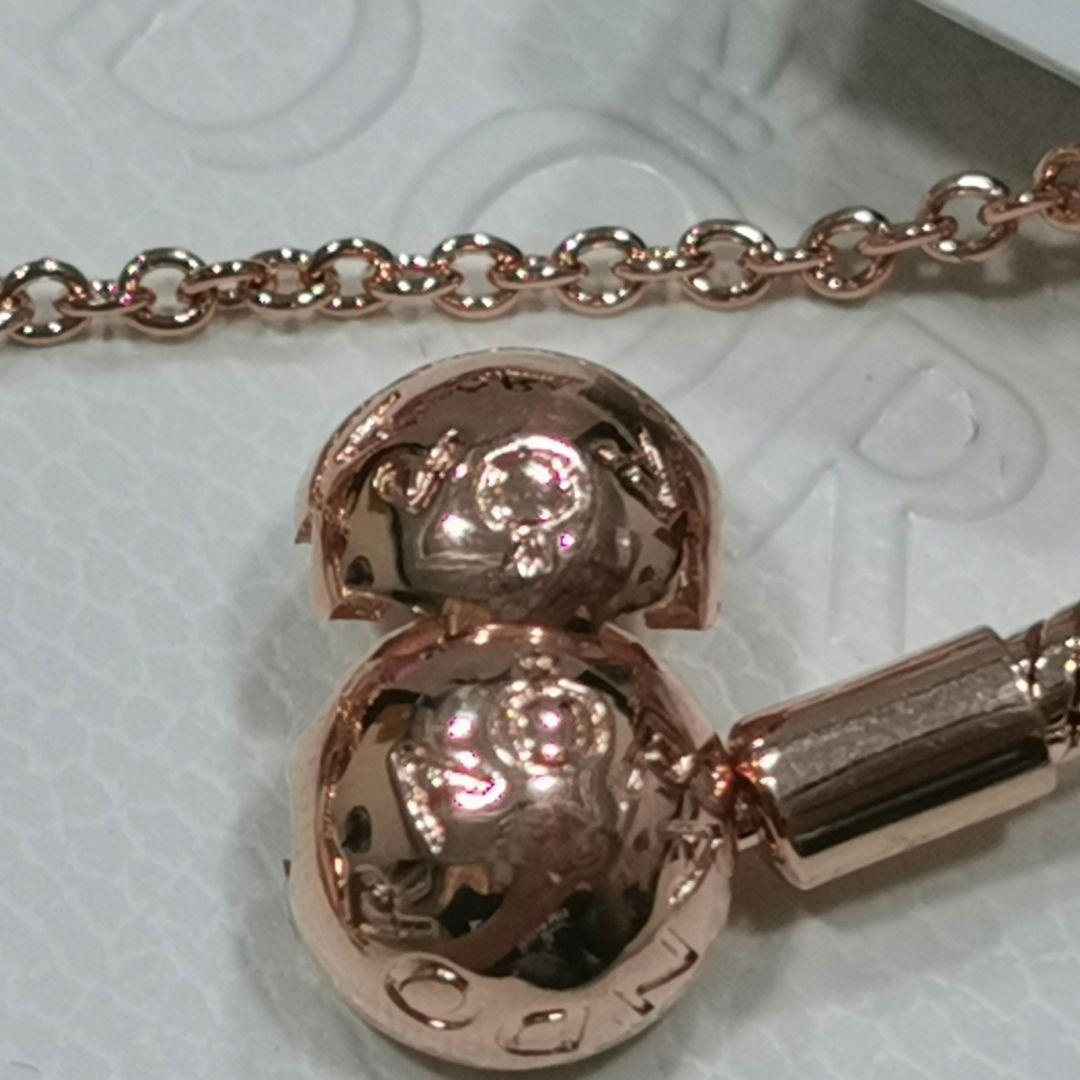 PANDORA ローズゴールド ビーズブレスレット スノーフレークチャーム付き