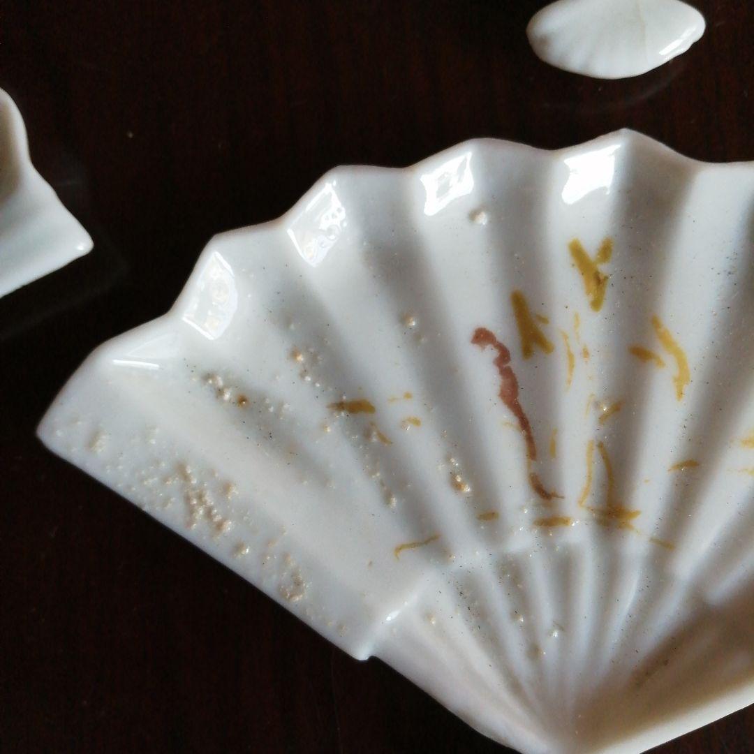 伊万里　白磁扇形豆皿　13枚　13cm　江戸後期～明治期