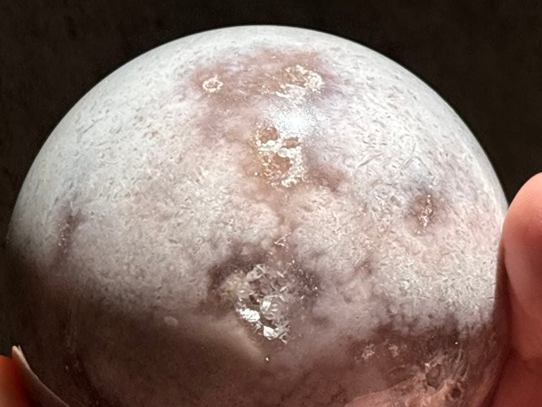 《高品質＊虹入りピンクアメジスト＆桜瑪瑙スフィア》