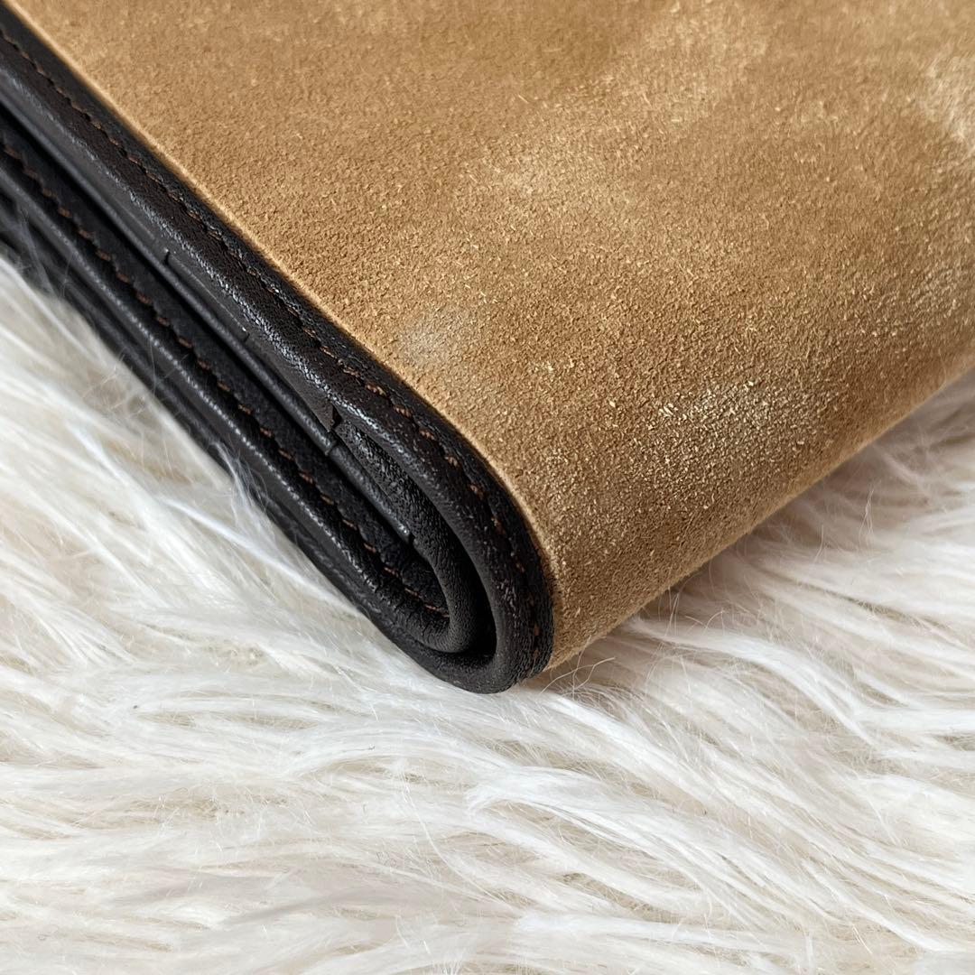 新品未使用✨LOEWE ロエベ　アナグラム　折り財布　スエード　ブラウン