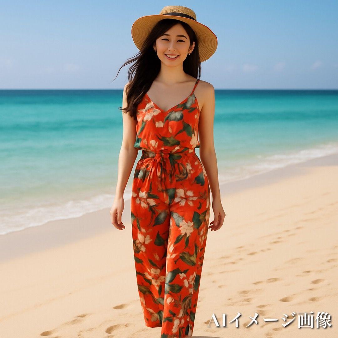 【美品】コーラルベール 水着3点セット 9M タンキニ 体型カバー ボタニカル