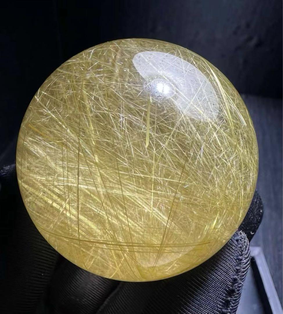 ⭐︎【天然】ゴールド ルチル クオーツ 置物 51.8mm 195g