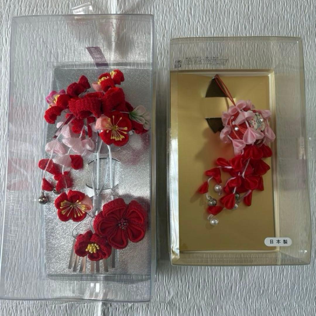 七五三 髪飾り・帯飾り 伊勢丹ISETAN 赤 日本髪