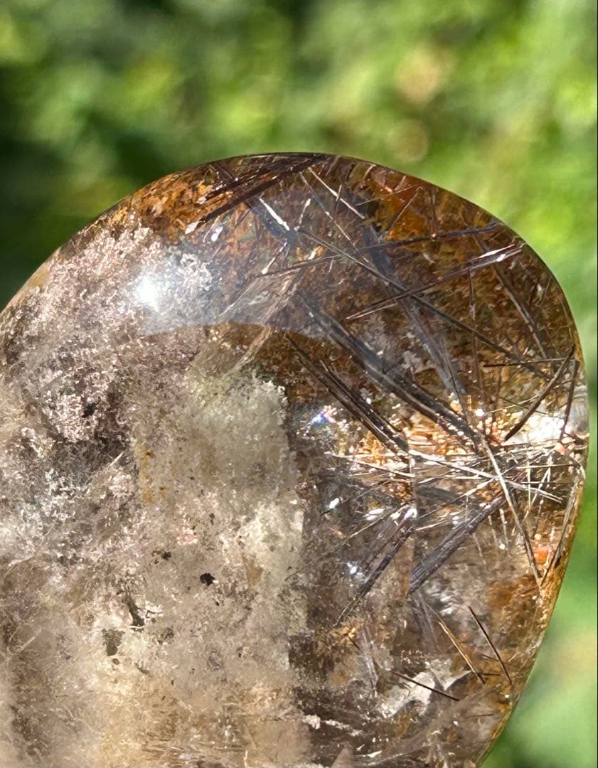 最高品質　ガーデンブラウンルチルクォーツ　レインボー入磨‼️大特価SALE